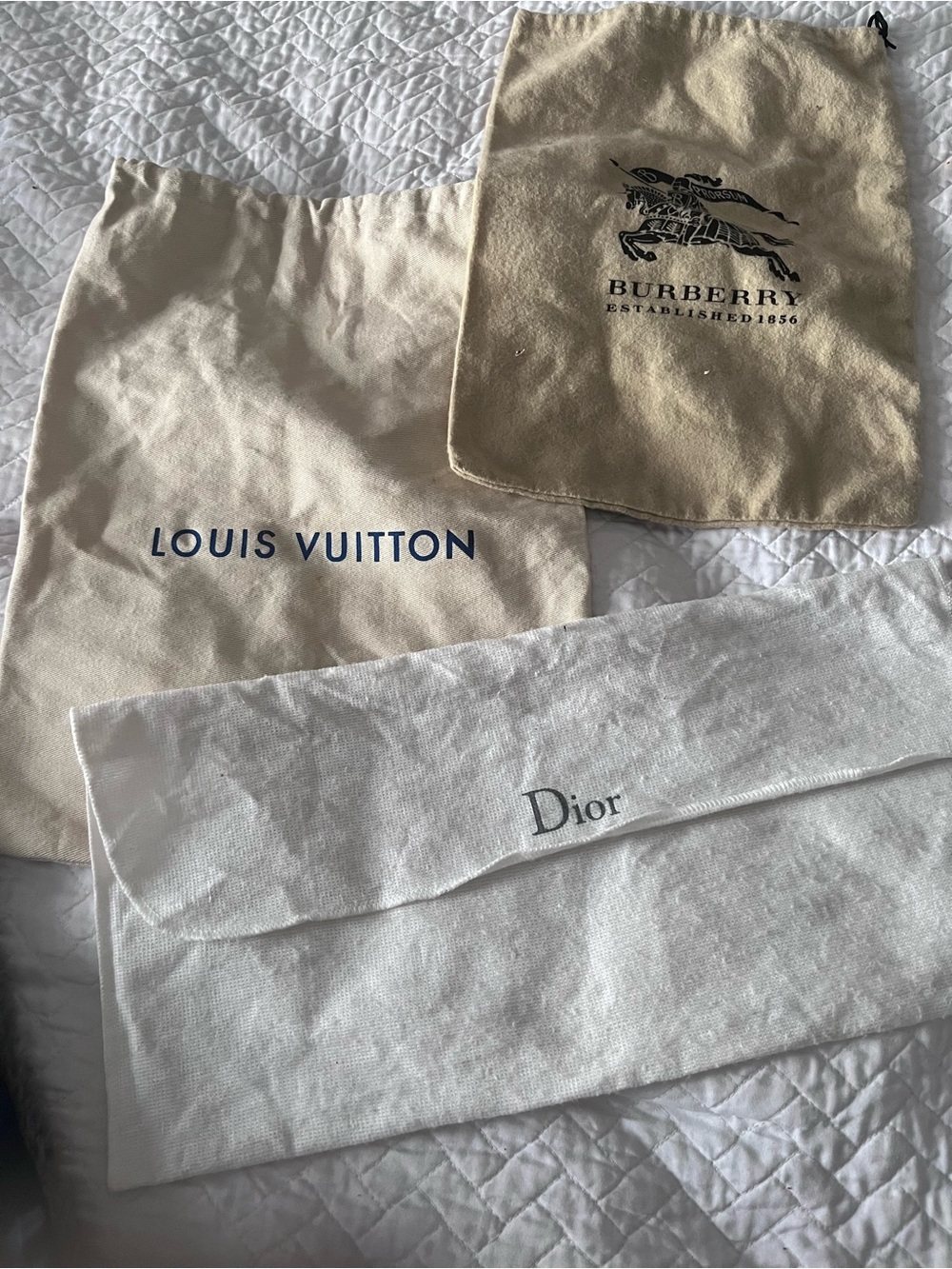 Burberry Beige Logo Dust Bag with Black Print